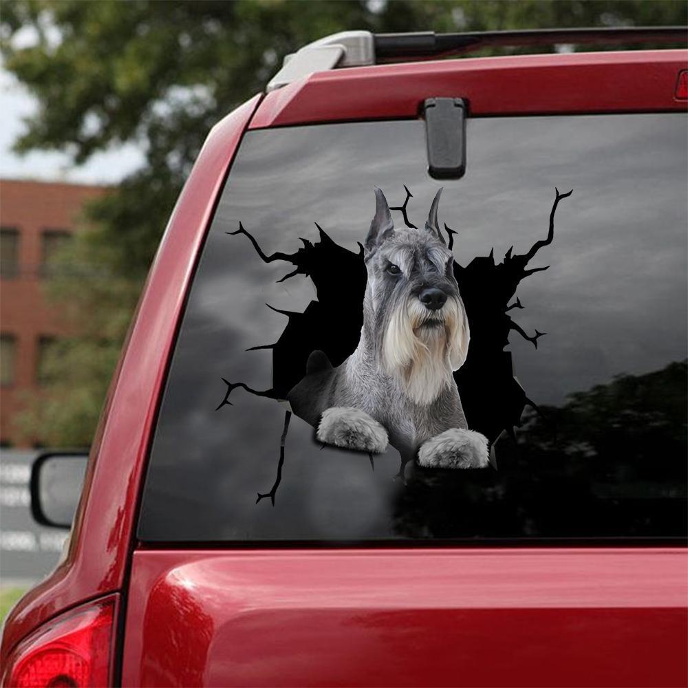 Giant Schnauzer  Crack Car Sticker, Toilet Sticker, Fridge Sticker 3