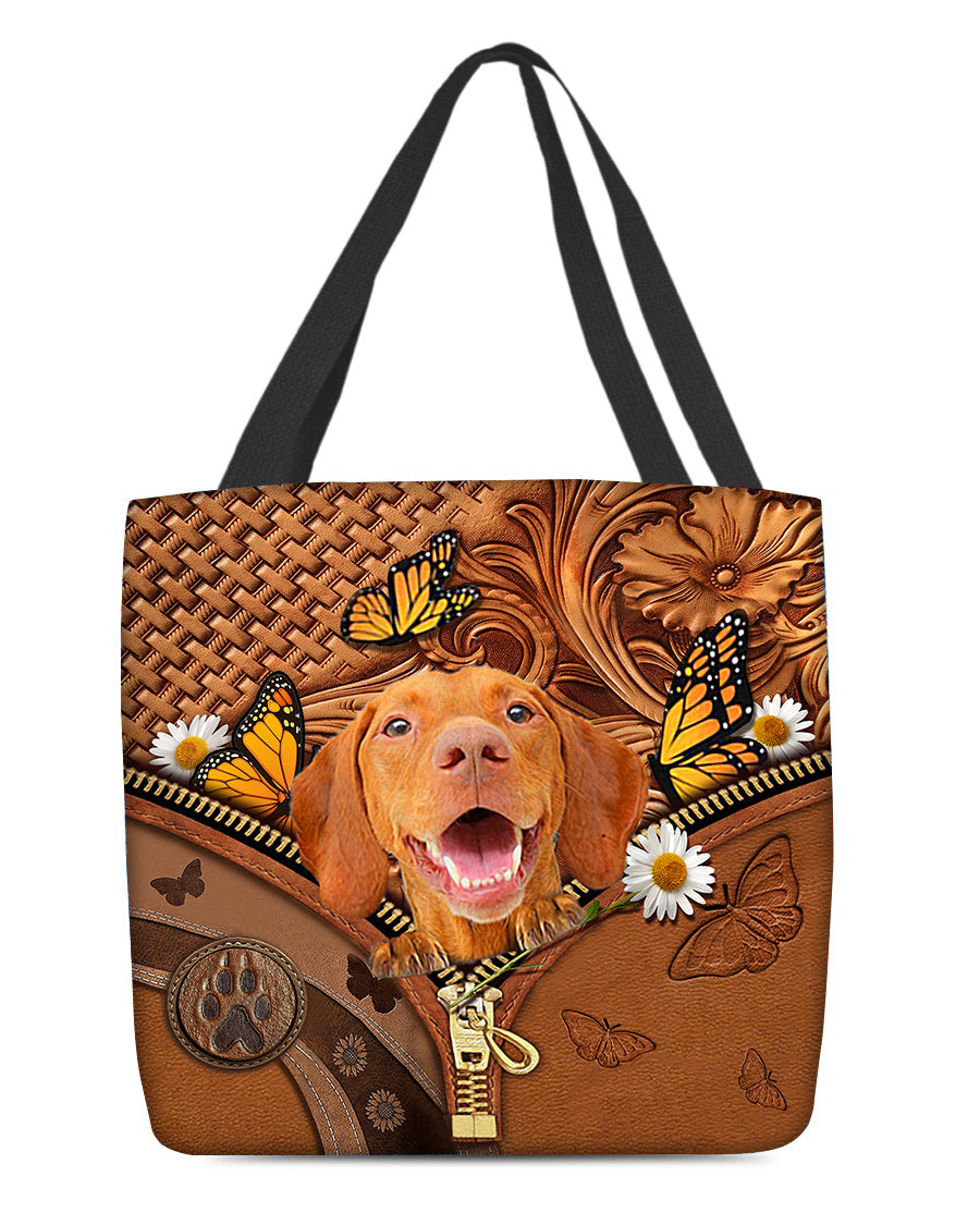 Vizsla Butterfly Daisy Cloth Tote Bag