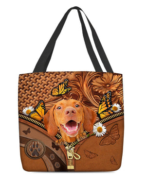 Vizsla Butterfly Daisy Cloth Tote Bag