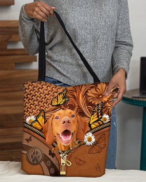 Vizsla Butterfly Daisy Cloth Tote Bag