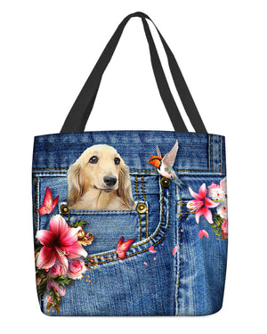 Long Haired Dachshund-Lily Cloth Tote Bag