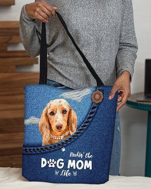 Long Haired Dachshund-Dog Mom Life-Cloth Tote Bag