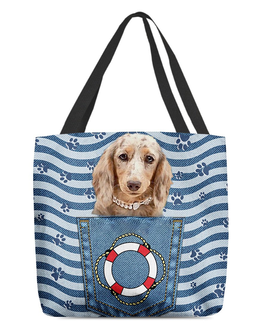 long haired Dachshund2 On Board-Cloth Tote Bag