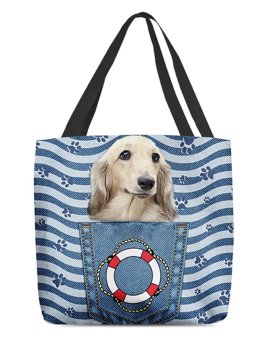 long haired Dachshund On Board-Cloth Tote Bag
