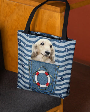 long haired Dachshund On Board-Cloth Tote Bag