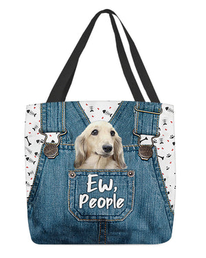 Long haired Dachshund-EW people-Cloth Tote Bag