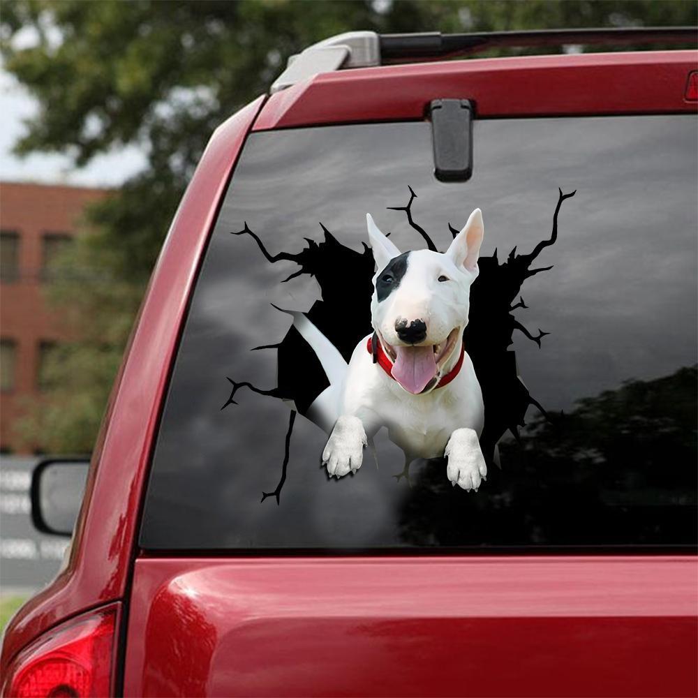 Bull Terrier Crack Car Sticker, Toilet Sticker, Fridge Sticker 13