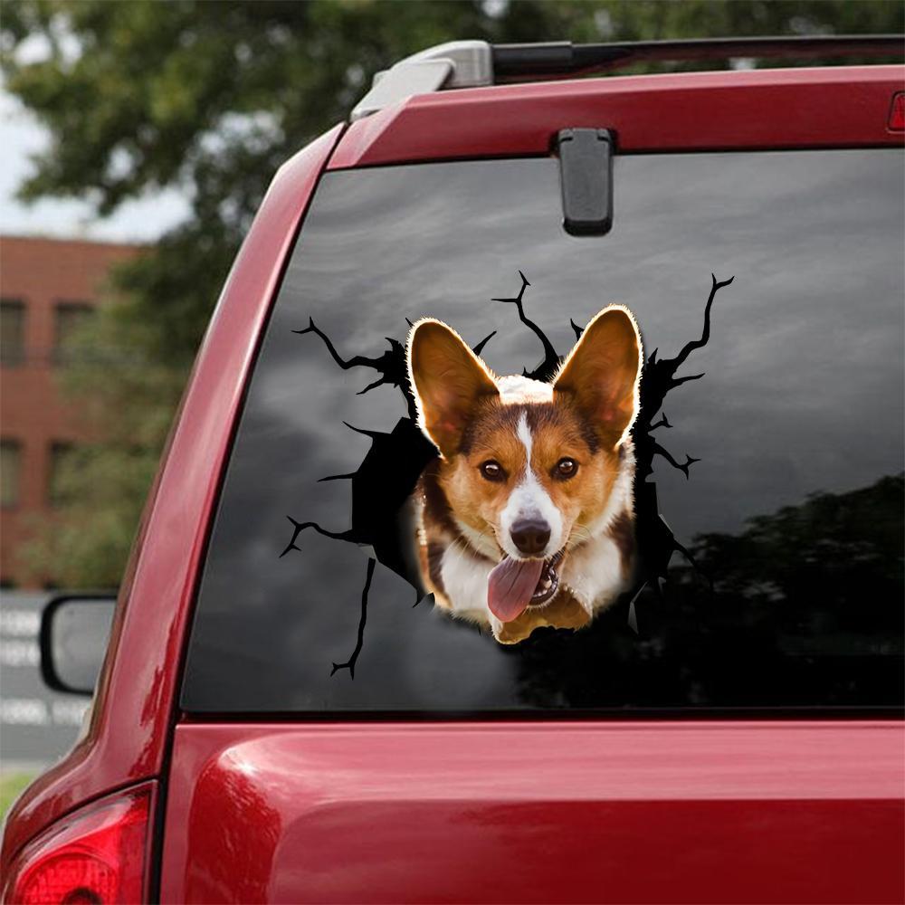 Welsh Corgi Crack Car Sticker, Toilet Sticker, Fridge Sticker 10