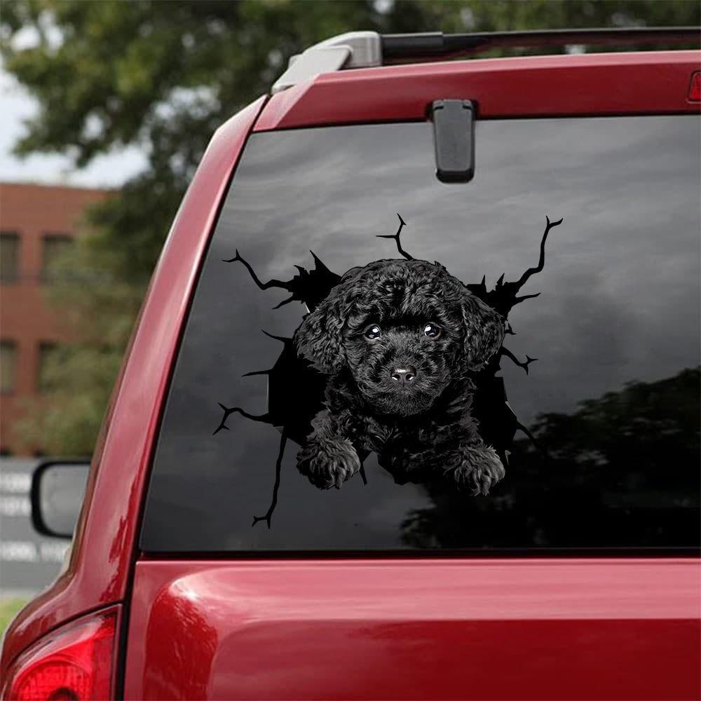Poodle Crack Car Sticker, Toilet Sticker, Fridge Sticker 14