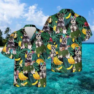 Miniature Schnauzer Summer Leaves Hawaiian Shirt 2