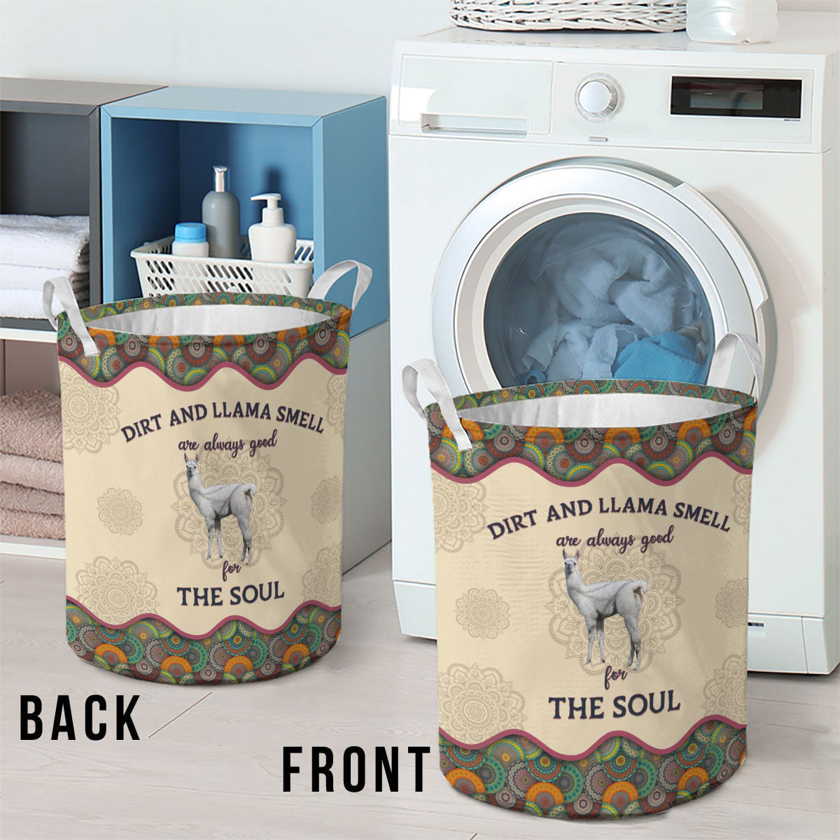 Llama-Dirt And Cow Smell Are Always Good For The Soul Laundry Basket