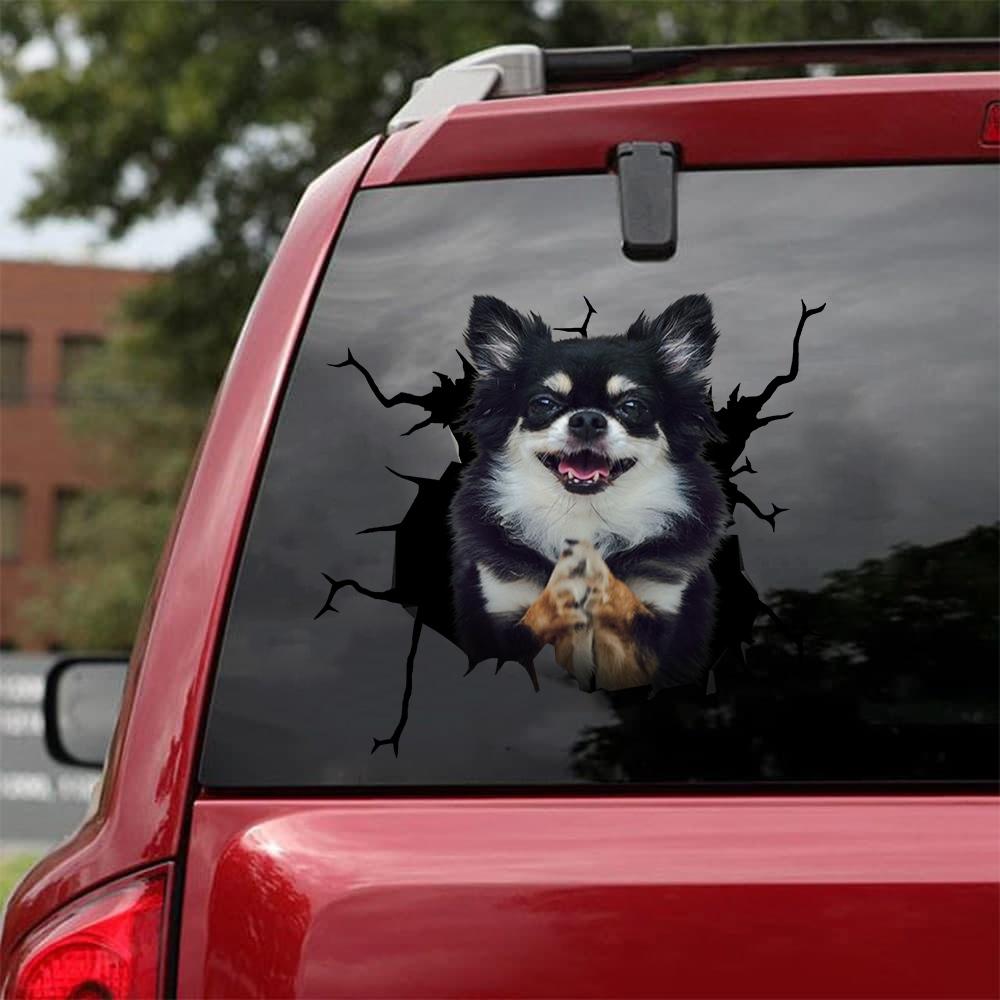 Chihuahua Crack Car Sticker, Toilet Sticker, Fridge Sticker (5)