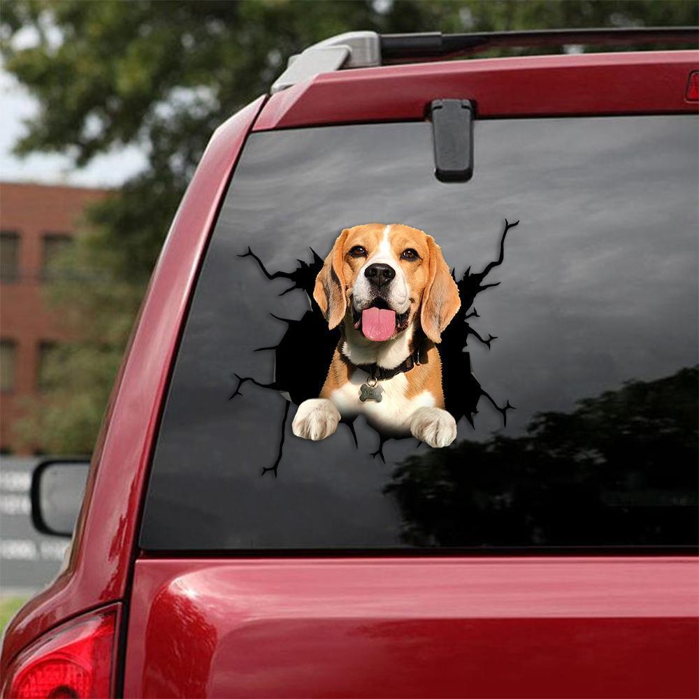 Beagle Crack Car Sticker, Toilet Sticker, Fridge Sticker 19