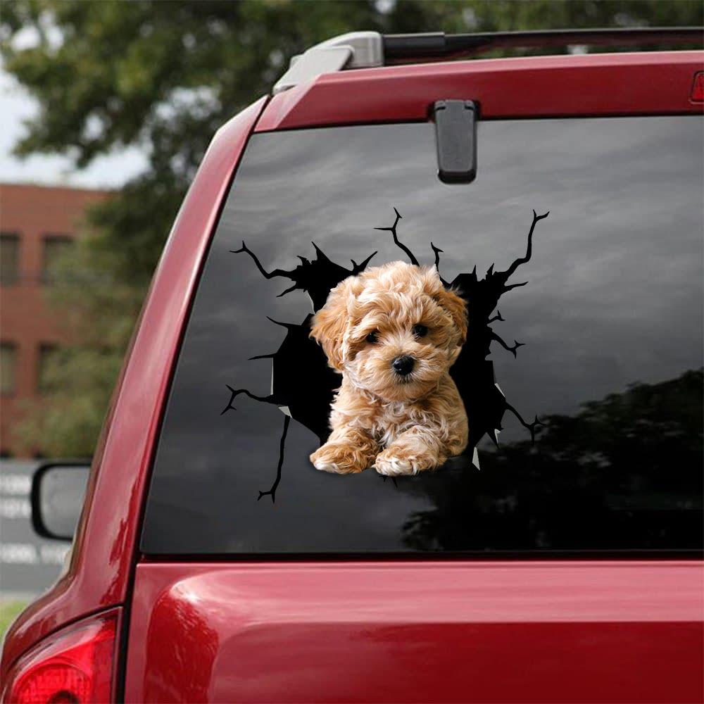 Poodle Crack Car Sticker, Toilet Sticker, Fridge Sticker 19