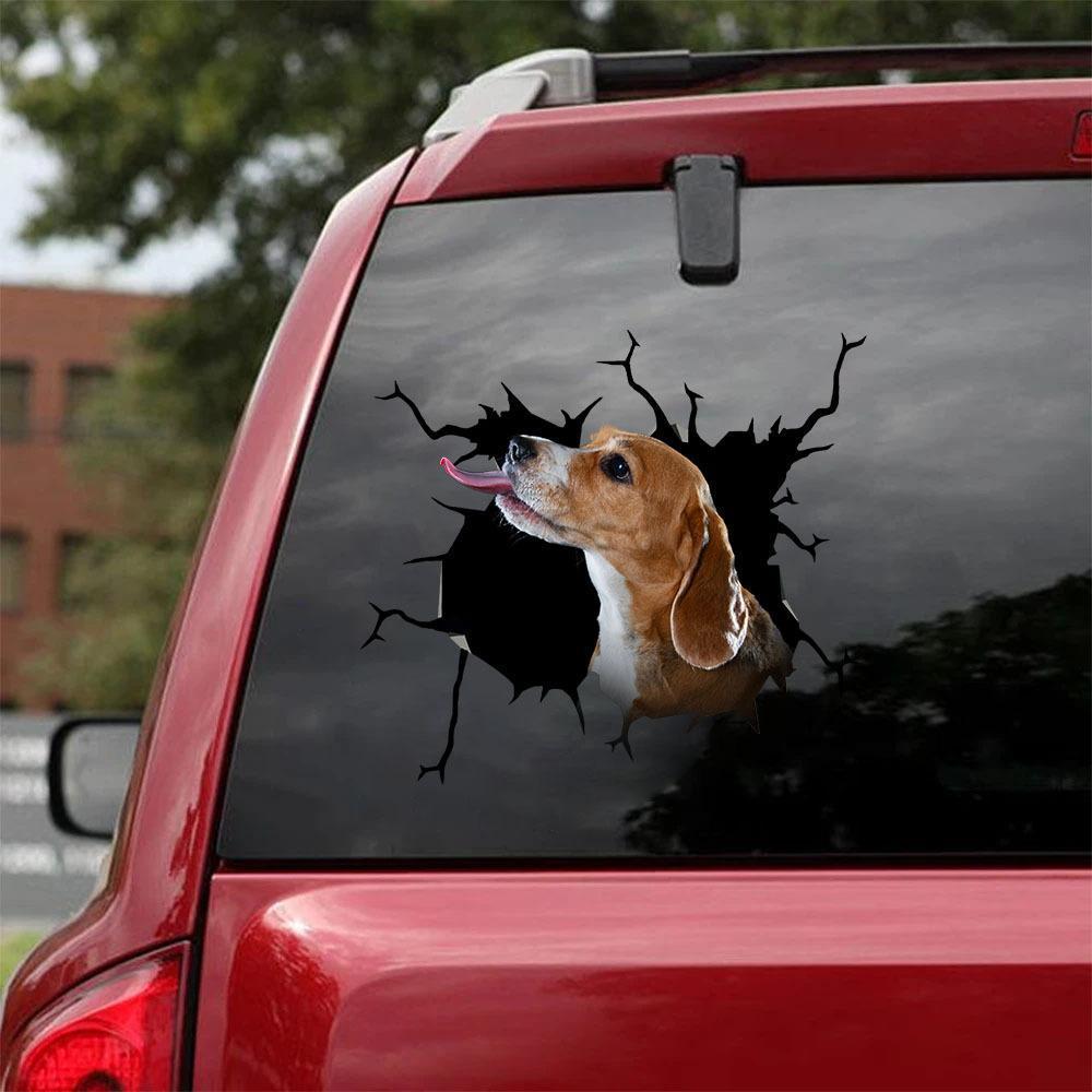 Beagle Crack Car Sticker, Toilet Sticker, Fridge Sticker 25