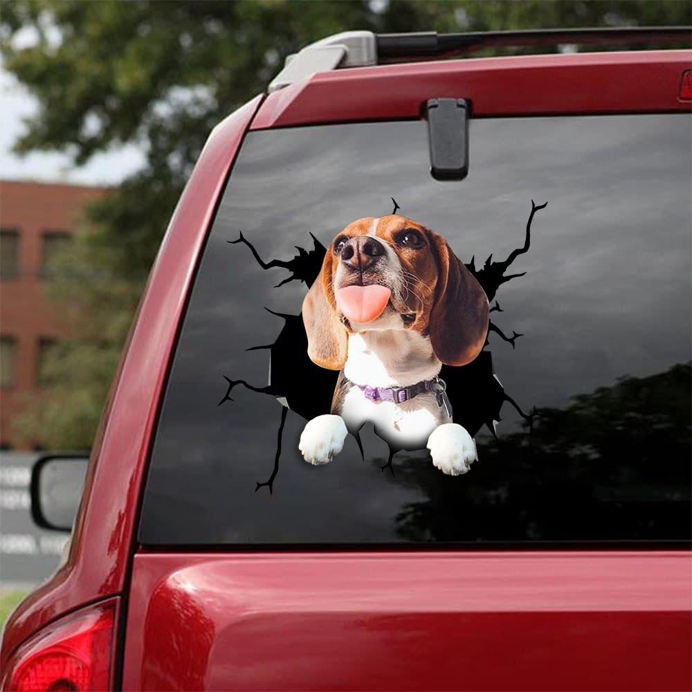 Beagle Crack Car Sticker, Toilet Sticker, Fridge Sticker 2