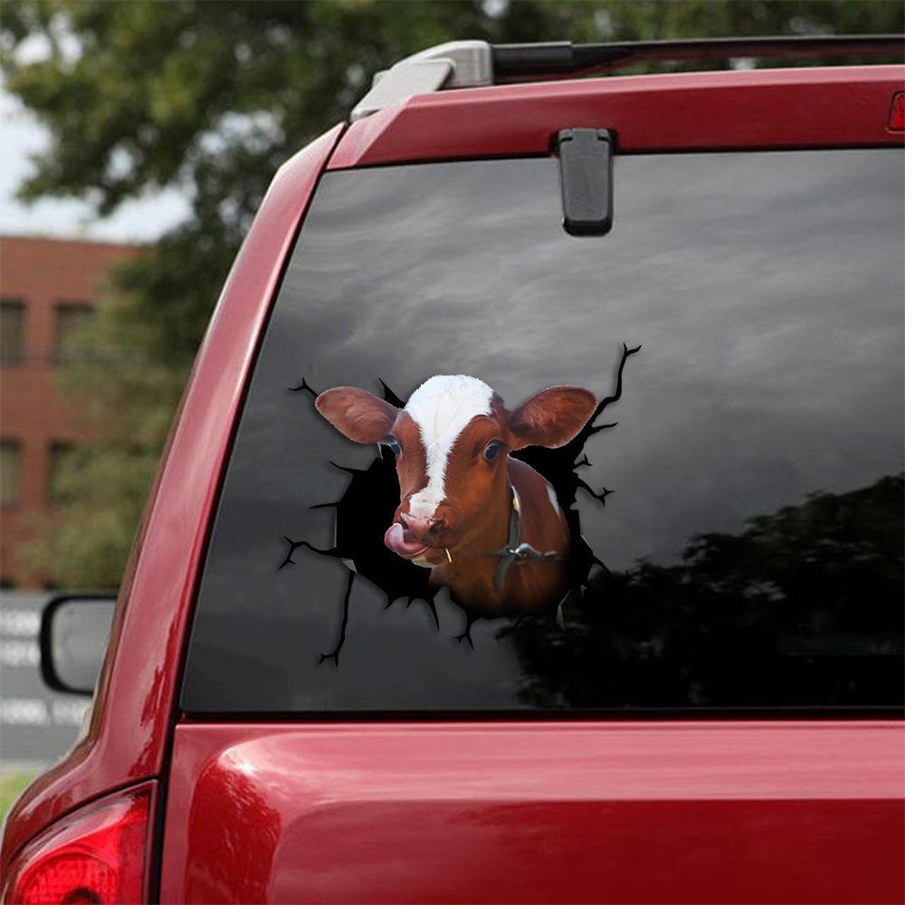 Baby Dairy Cow Crack Car Sticker