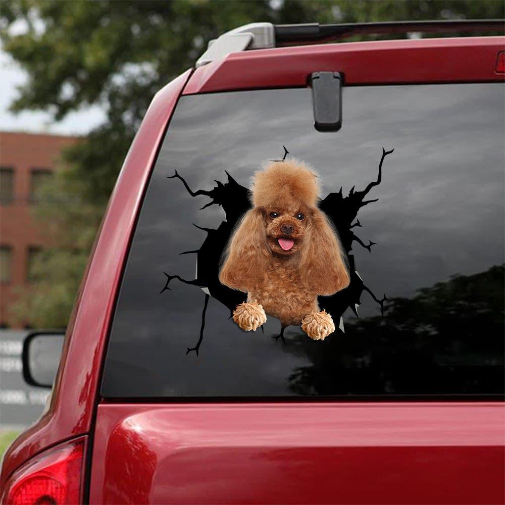 Poodle Crack Car Sticker, Toilet Sticker, Fridge Sticker 28