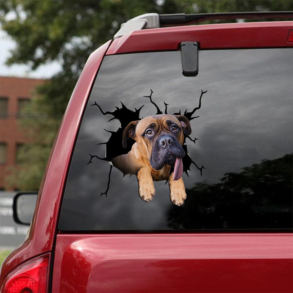 Bull Mastiff Crack Car Sticker, Toilet Sticker, Fridge Sticker 2