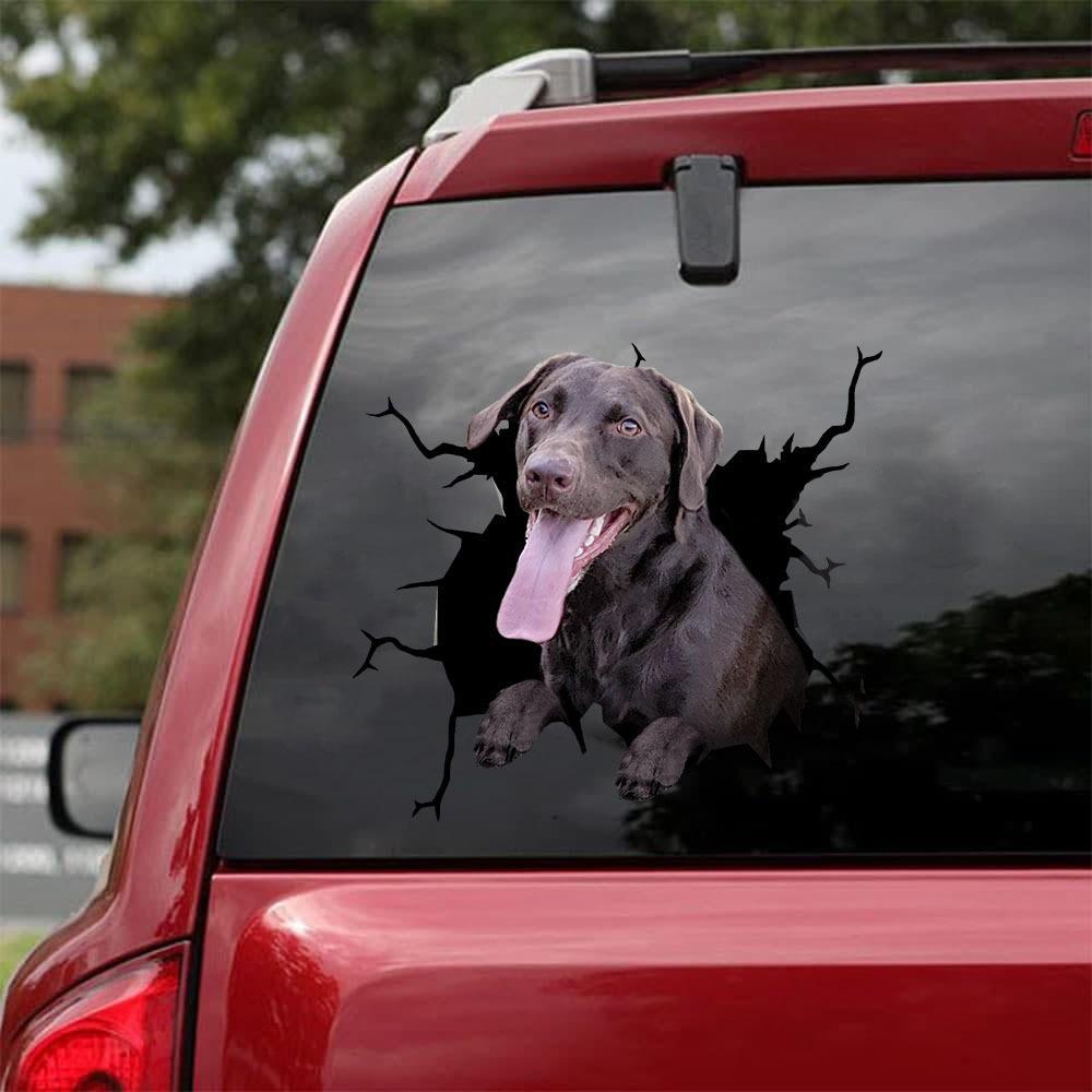 Labrador Retriever Crack Car Sticker, Toilet Sticker, Fridge Sticker 20