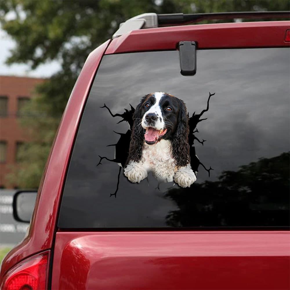 English Springer Spaniel Crack Car Sticker, Toilet Sticker, Fridge Sticker 8