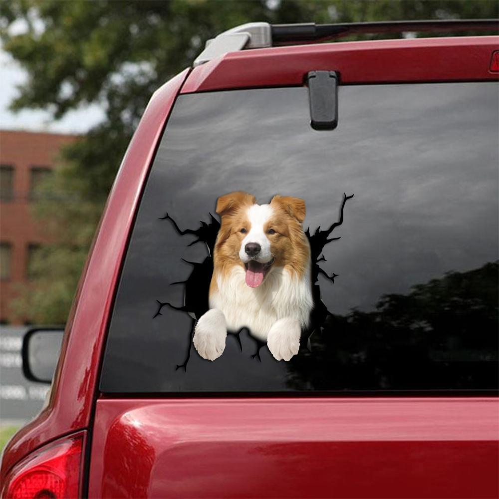 Border Collie Crack Car Sticker, Toilet Sticker, Fridge Sticker 11