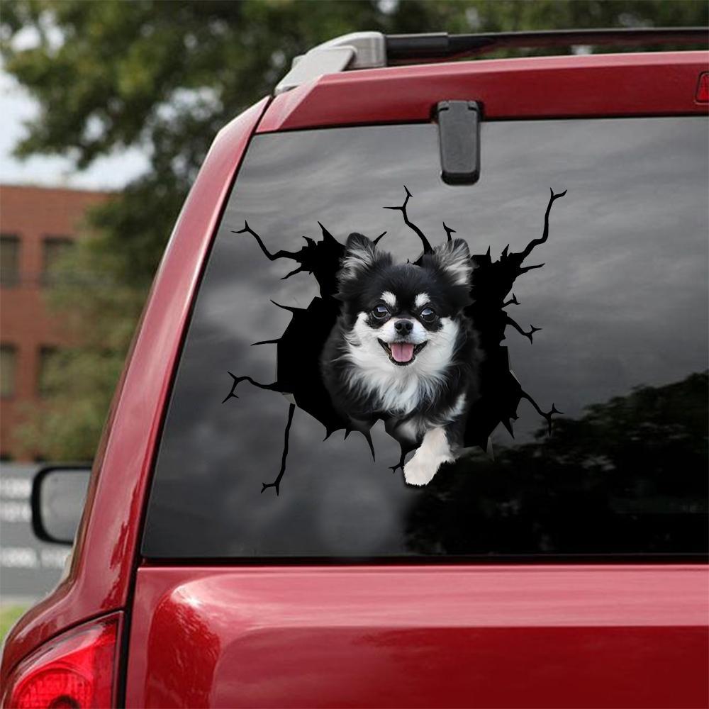 Chihuahua Crack Car Sticker, Toilet Sticker, Fridge Sticker (23)