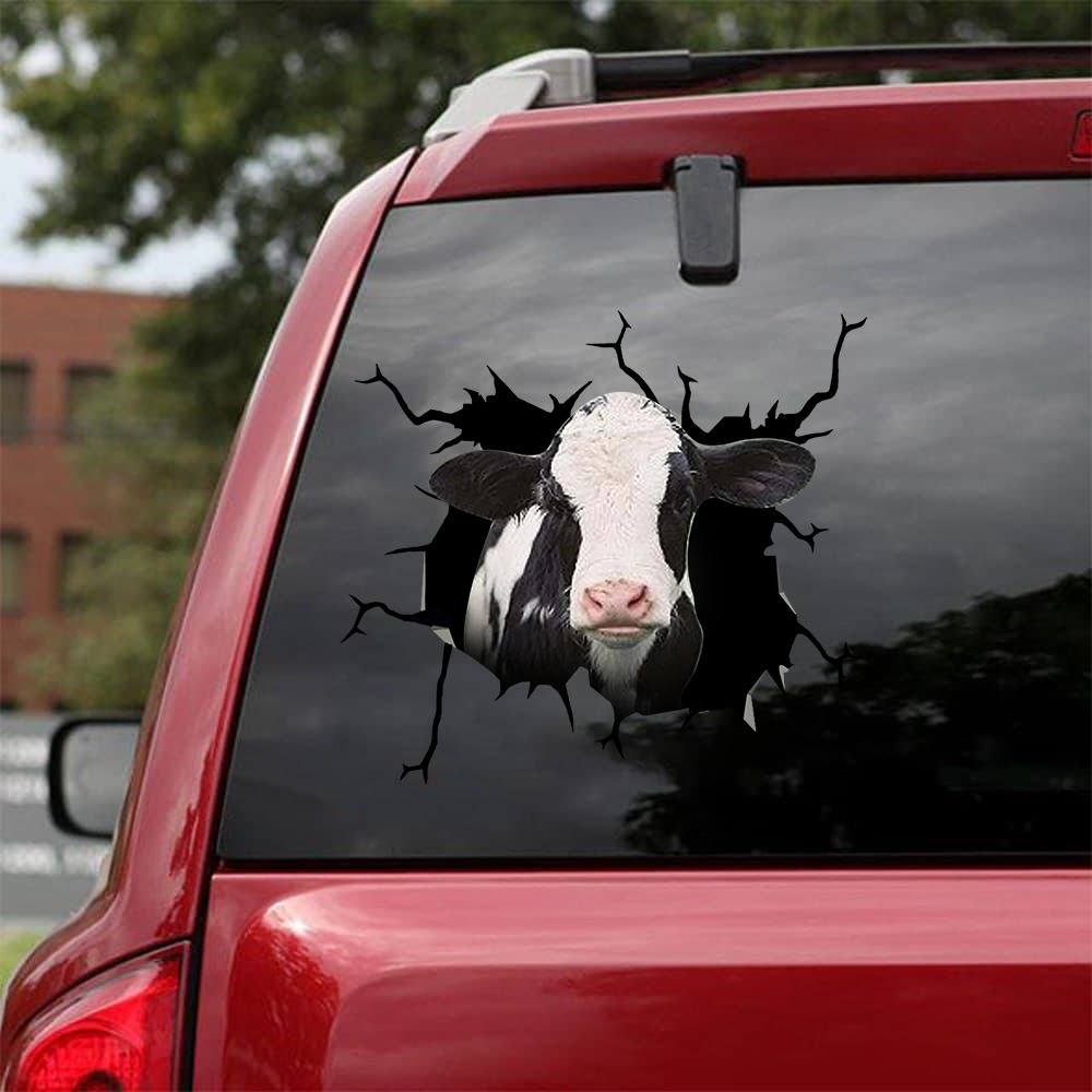 DAIRY COW CRACK STICKER CATTLE LOVER