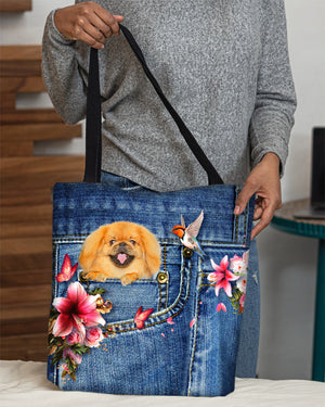 Pekingese-Lily Cloth Tote Bag