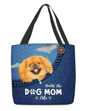 Pekingese1-Dog Mom Life-Cloth Tote Bag