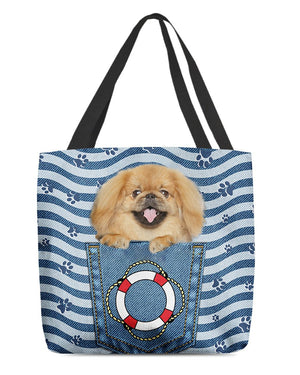 pekingese1 On Board-Cloth Tote Bag