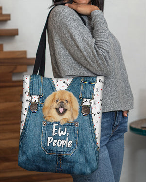 Pekingese-EW people-Cloth Tote Bag