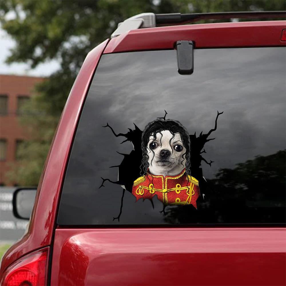 Chihuahua Crack Car Sticker, Toilet Sticker, Fridge Sticker (1)