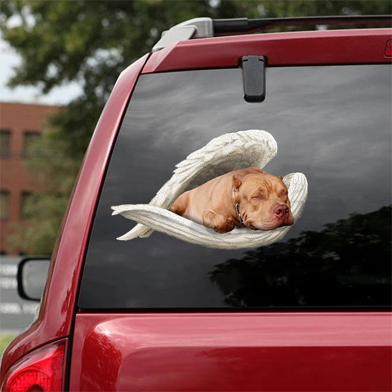 Pitbull-sleeping angel CAR STICKER