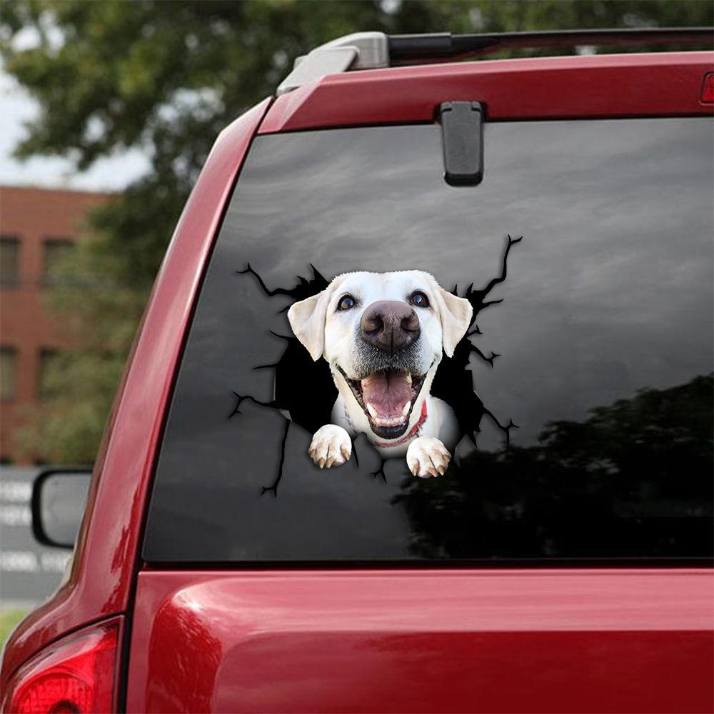 Labrador Retriever Crack Car Sticker, Toilet Sticker, Fridge Sticker 10