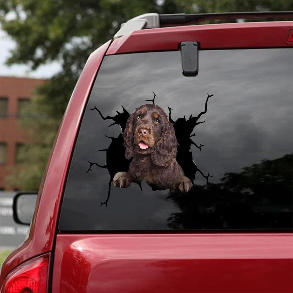 Cocker Spaniel Crack Car Sticker, Toilet Sticker, Fridge Sticker 1