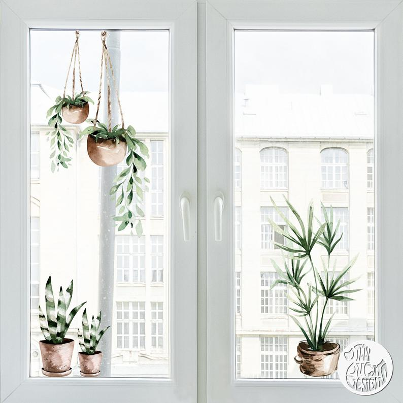 Cute Plant Window Sticker