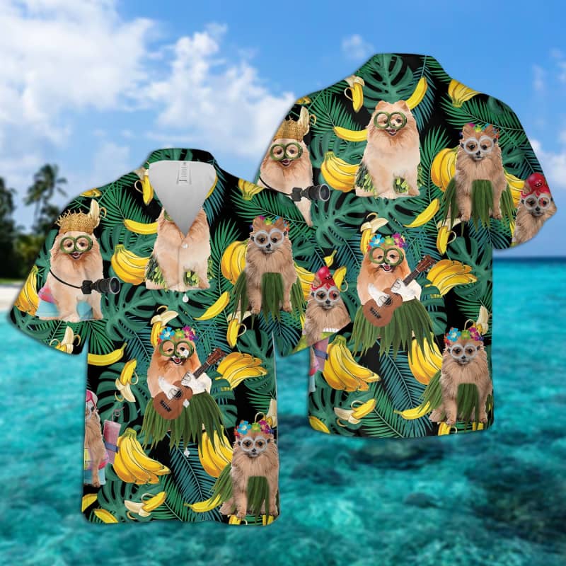 Pomeranian Leaves Hawaiian Shirt 2