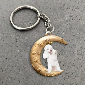 poodle (3) -Dog & Moon Flat Acrylic Keychain