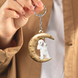 poodle (3) -Dog & Moon Flat Acrylic Keychain