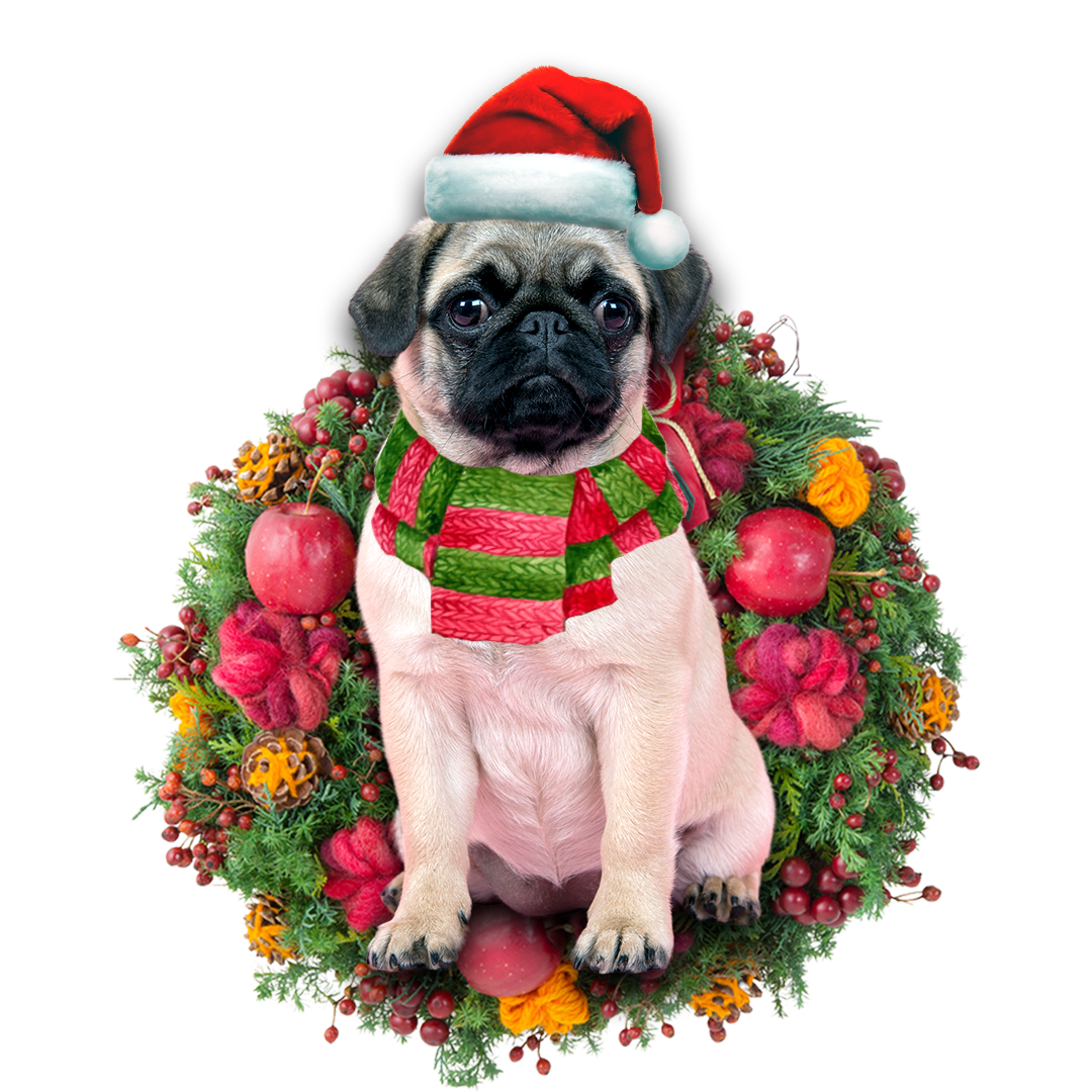 Pug Christmas Ornament