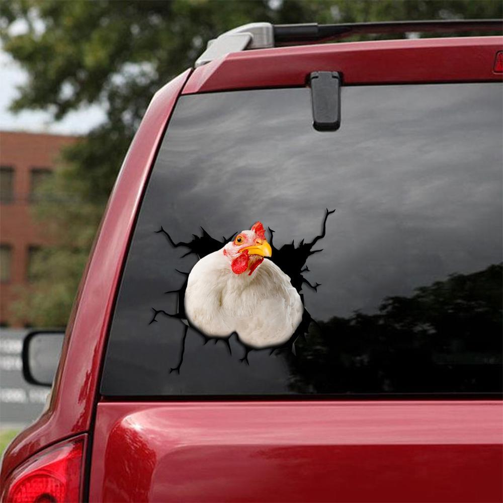 CHICKEN CRACK CAR STICKER POULTRY LOVER 1
