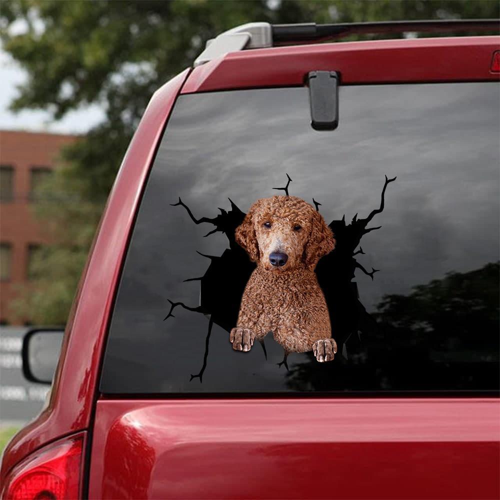 Poodle Crack Car Sticker, Toilet Sticker, Fridge Sticker 6