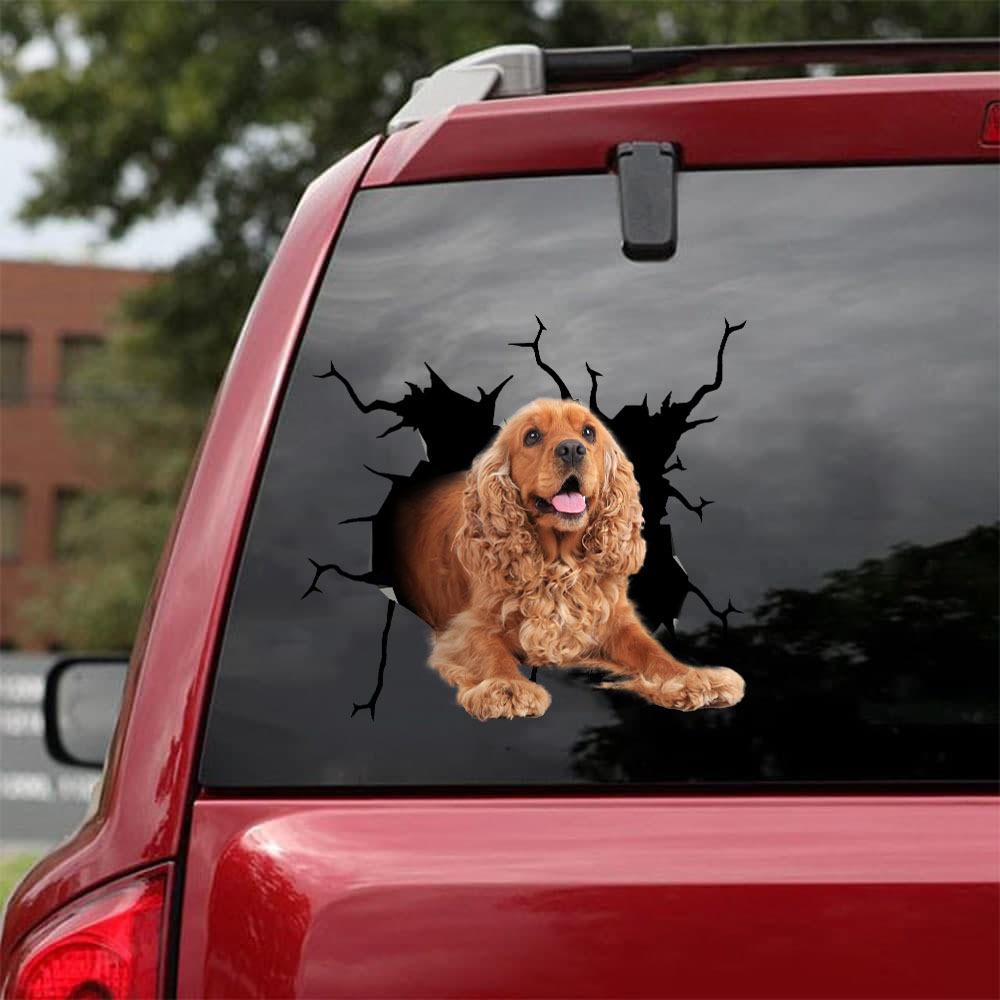 Cocker Spaniel Crack Car Sticker, Toilet Sticker, Fridge Sticker 17