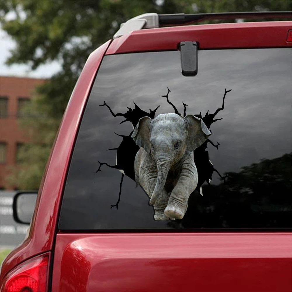 Elephant Crack Car Sticker, Toilet Sticker, Fridge Sticker 8