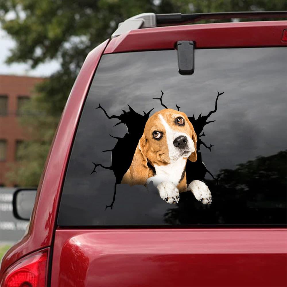 Beagle Crack Car Sticker, Toilet Sticker, Fridge Sticker 14