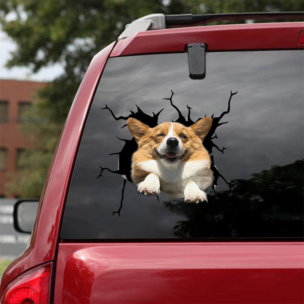 Welsh Corgi Crack Car Sticker, Toilet Sticker, Fridge Sticker 2