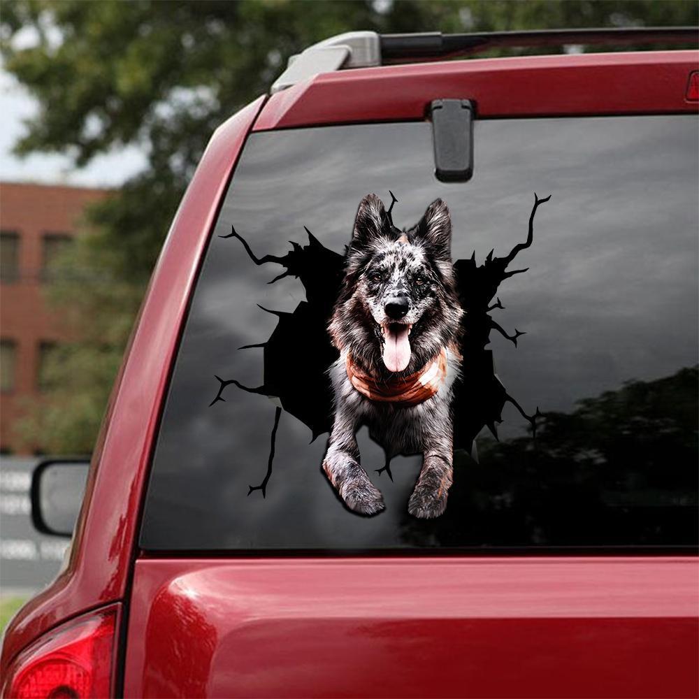 Border Collie Crack Car Sticker, Toilet Sticker, Fridge Sticker 21