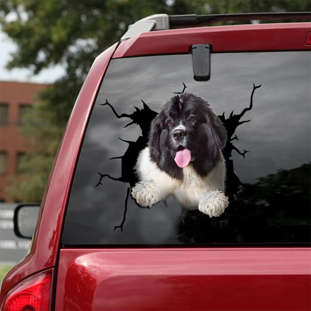 NEWFOUNDLAND CRACK CAR STICKER DOGS LOVER 2