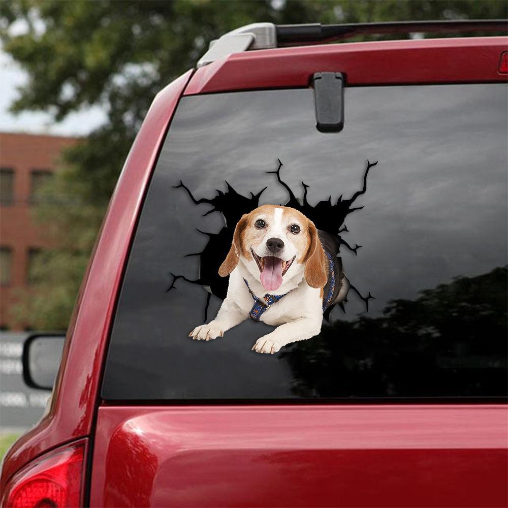 Beagle Crack Car Sticker, Toilet Sticker, Fridge Sticker 17